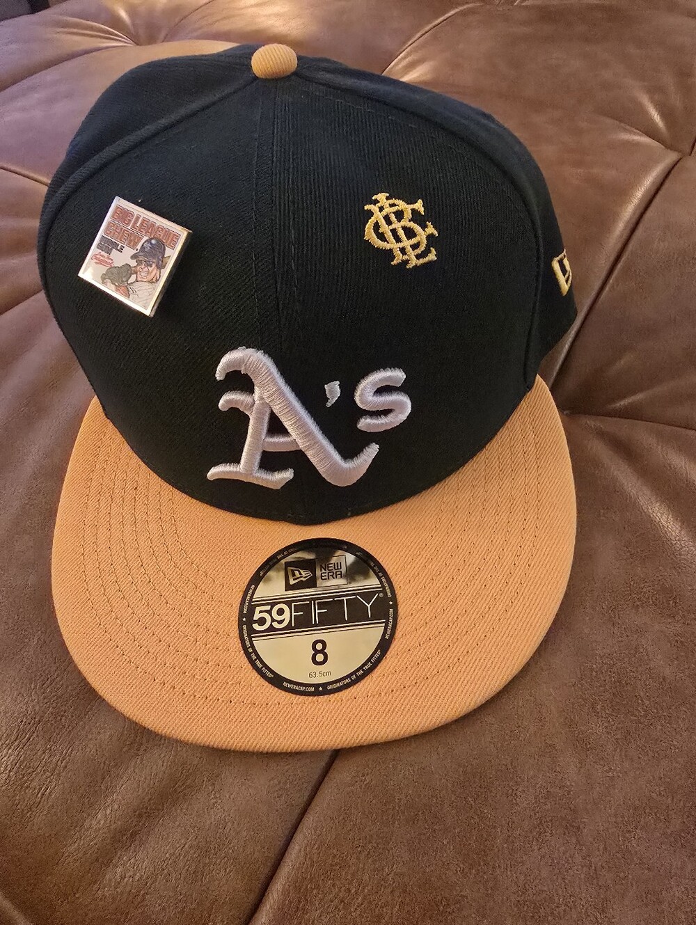 Oakland Athletics New Era 5950 Big League Chew Size 8 MLB Fitted Hat  With Pin